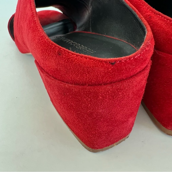 REBECCA MINKOFF Ingrid Red Suede Open Toe Slip On Heels Sandals Mules Sz 8 M - Picture 12 of 15